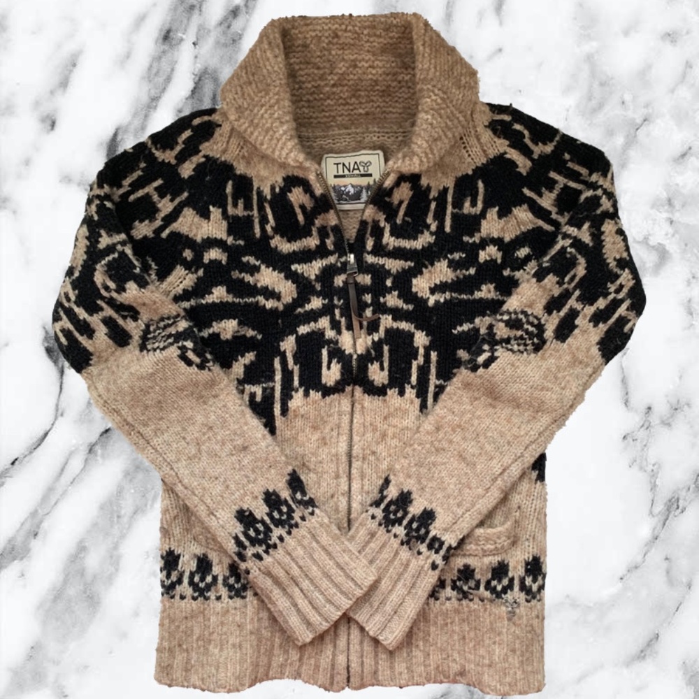 TNA Black & Taupe Lambswool Sweatshirt